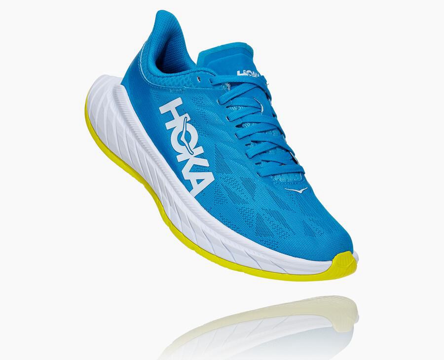 Hoka One One Hardloopschoenen Dames - Carbon X 2 - Blauw/Wit - CJ8546190